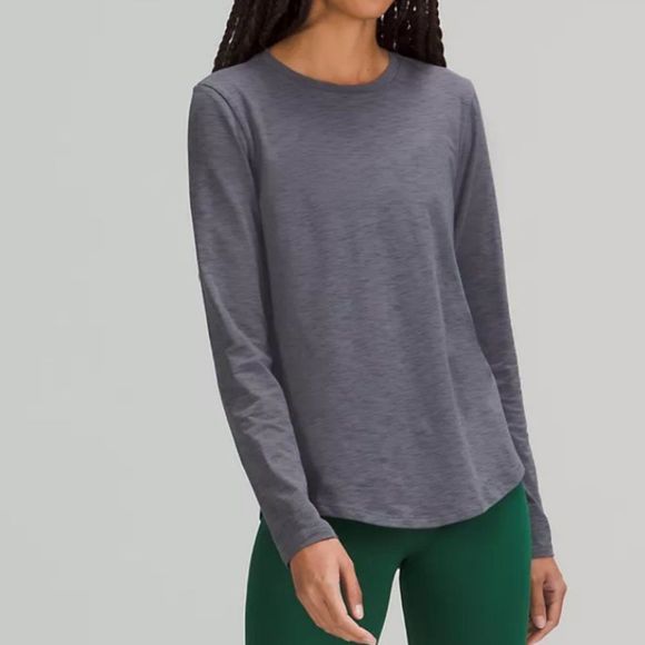 lululemon athletica Tops - NWT Lululemon Love Long Sleeve Shirt Space Dye Deep Coal Dark Carbon Grey Size 8